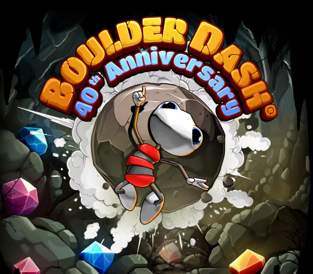 BOULDER DASH 40th Anniversary cover art