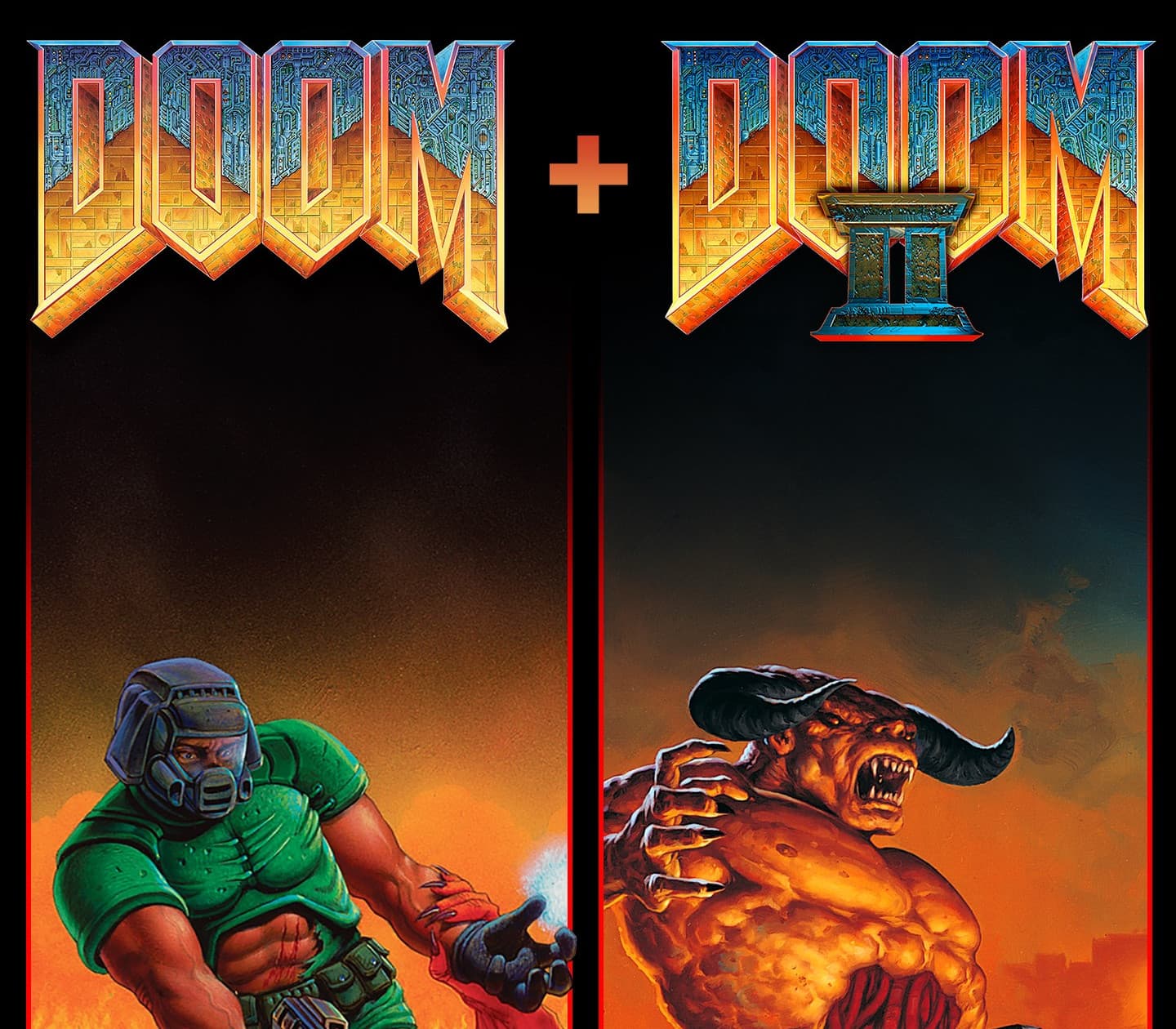 DOOM (1993) + DOOM II cover art
