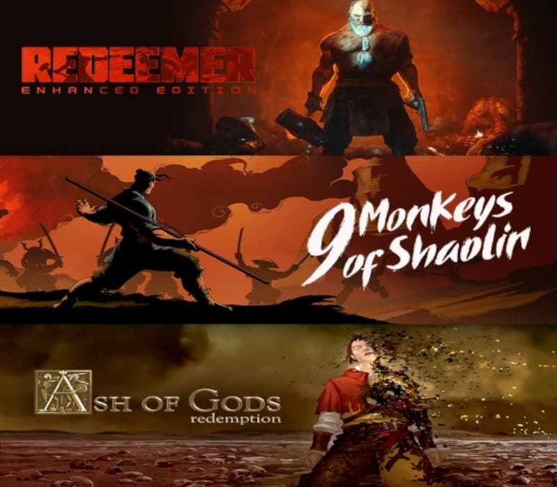 9 Monkeys of Shaolin + Ash of Gods + Redeemer: Bundle cover art
